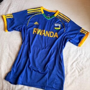 adidas Kids Blue and Yellow Rwanda Soccer Jersey